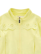 Felpa per bambina Monnalisa gialla con ricamo a fiori - Rubino Kids