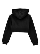 Felpa per bambina Monnalisa nera con cappuccio con coulisse - Rubino Kids