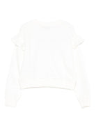 Felpa per bambina Moschino Kids bianca con ruches - Rubino Kids