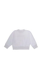 Felpa per bambina Moschino Kids bianca con strass - Rubino Kids