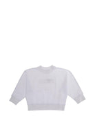 Felpa per bambina Moschino Kids bianca con strass - Rubino Kids