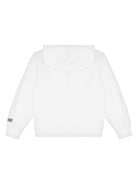 Felpa per bambina Moschino Kids bianco con polsini a coste - Rubino Kids