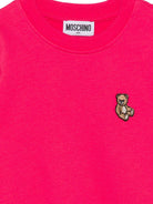 Felpa per bambina Moschino Kids fucsia con logo Teddy Bear - Rubino Kids