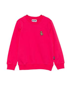 Felpa per bambina Moschino Kids fucsia con logo Teddy Bear - Rubino Kids