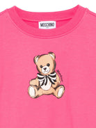 Felpa per bambina Moschino Kids fucsia con stampa teddy - Rubino Kids