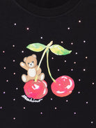 Felpa per bambina Moschino Kids nera con grafica orsetto - Rubino Kids