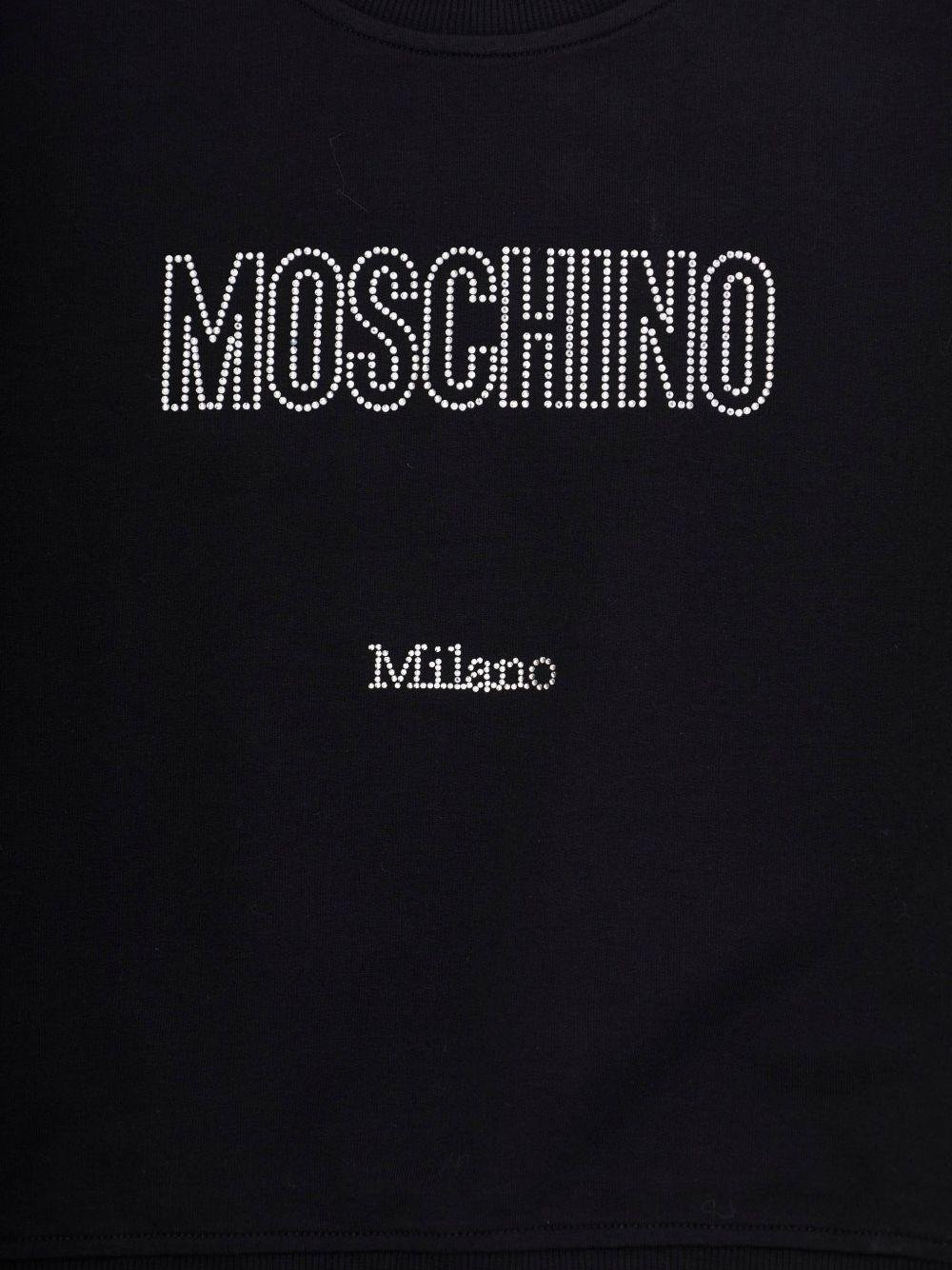 Felpa per bambina Moschino Kids nera con logo sul davanti - Rubino Kids