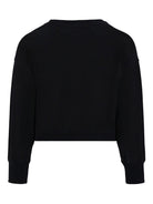 Felpa per bambina Moschino Kids nero con fiocco in raso con paillettes - Rubino Kids