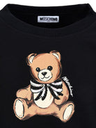 Felpa per bambina Moschino Kids nero con fiocco in raso con paillettes - Rubino Kids