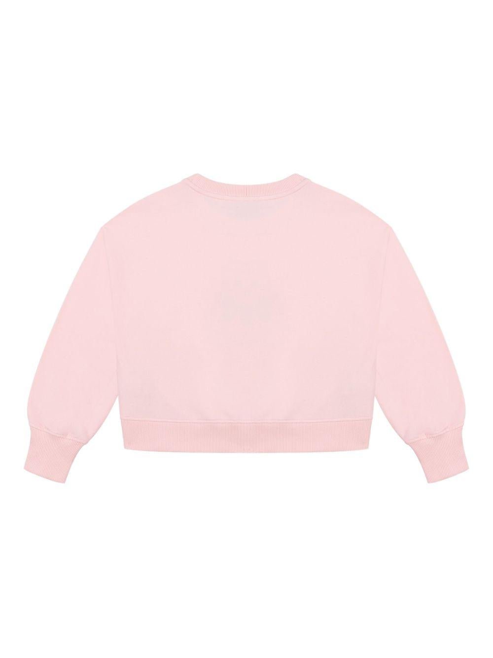 Felpa per bambina Moschino Kids rosa con logo Teddy Bear - Rubino Kids