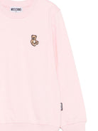 Felpa per bambina Moschino Kids rosa con logo Teddy Bear - Rubino Kids