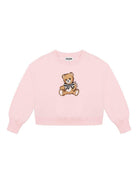 Felpa per bambina Moschino Kids rosa con logo Teddy Bear - Rubino Kids