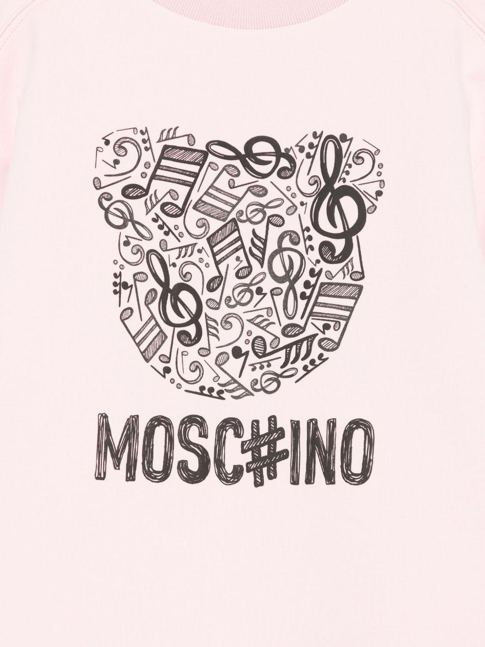Felpa per bambina Moschino Kids rosa con motivo orso - Rubino Kids
