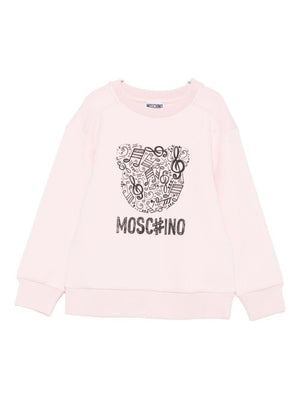 Felpa per bambina Moschino Kids rosa con motivo orso MOSCHINO KIDS