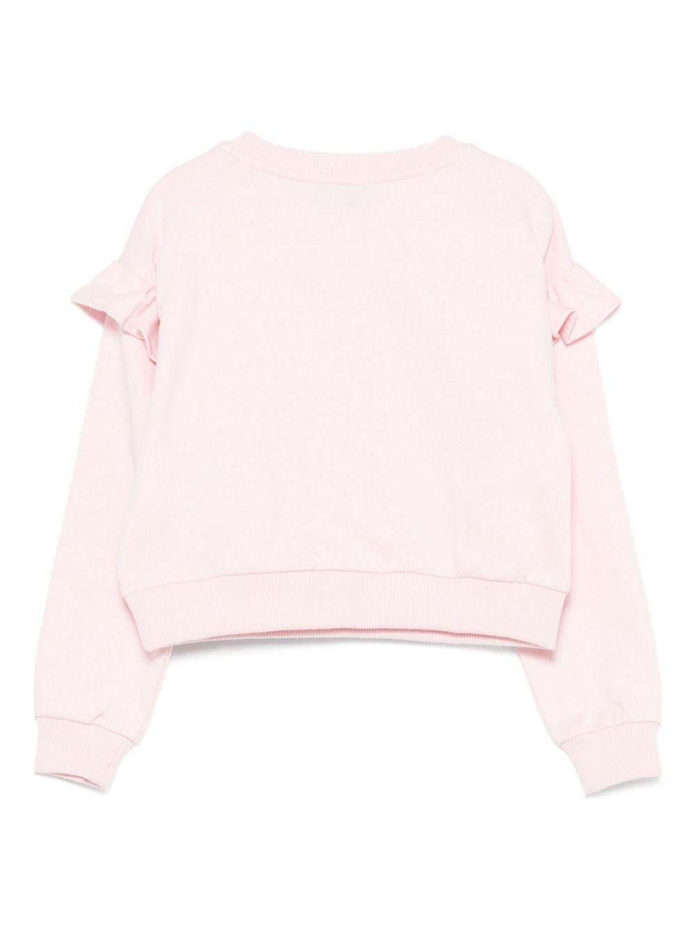 Felpa per bambina Moschino Kids rosa con ruches - Rubino Kids