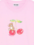 Felpa per bambina Moschino Kids rosa con stampa grafica Teddy Bear - Rubino Kids