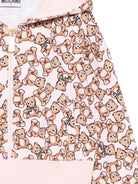 Felpa per bambina Moschino Kids rosa con stampa Teddy Bear all - over - Rubino Kids