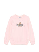 Felpa per bambina Moschino Kids rosa con stampa Teddy - Rubino Kids