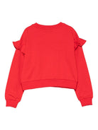 Felpa per bambina Moschino Kids rossa con ricamo orsetto - Rubino Kids