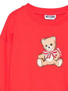 Felpa per bambina Moschino Kids rossa con stampa orso - Rubino Kids