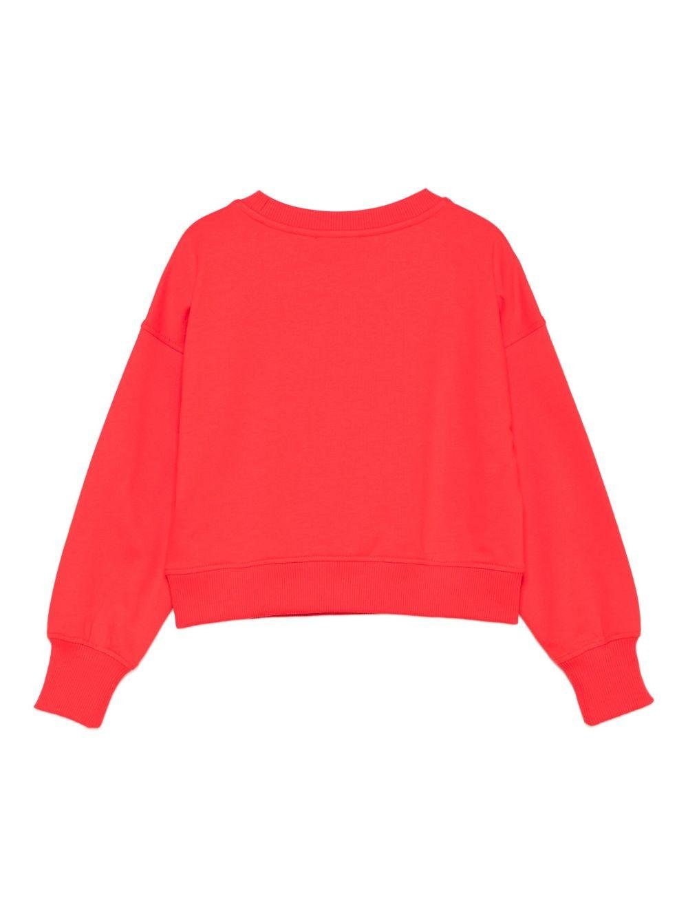 Felpa per bambina Moschino Kids rossa con stampa orso - Rubino Kids