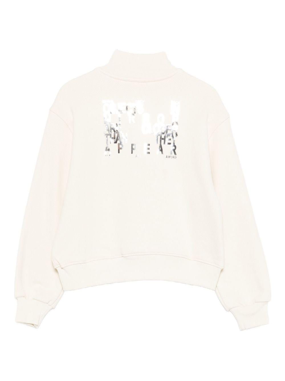 Felpa per bambina MSGM Kids bianca con collo alto - Rubino Kids