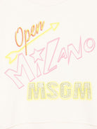 Felpa per bambina MSGM Kids bianco con logo sul davanti - Rubino Kids