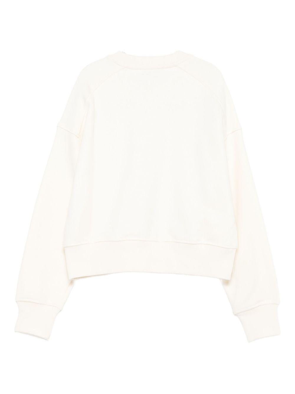 Felpa per bambina MSGM Kids bianco con logo sul davanti - Rubino Kids