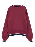 Felpa per bambina MSGM Kids bordeaux con bordi a contrasto - Rubino Kids