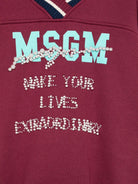 Felpa per bambina MSGM Kids bordeaux con bordi a contrasto - Rubino Kids