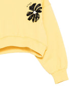 Felpa per bambina MSGM Kids gialla con applicazione logo - Rubino Kids