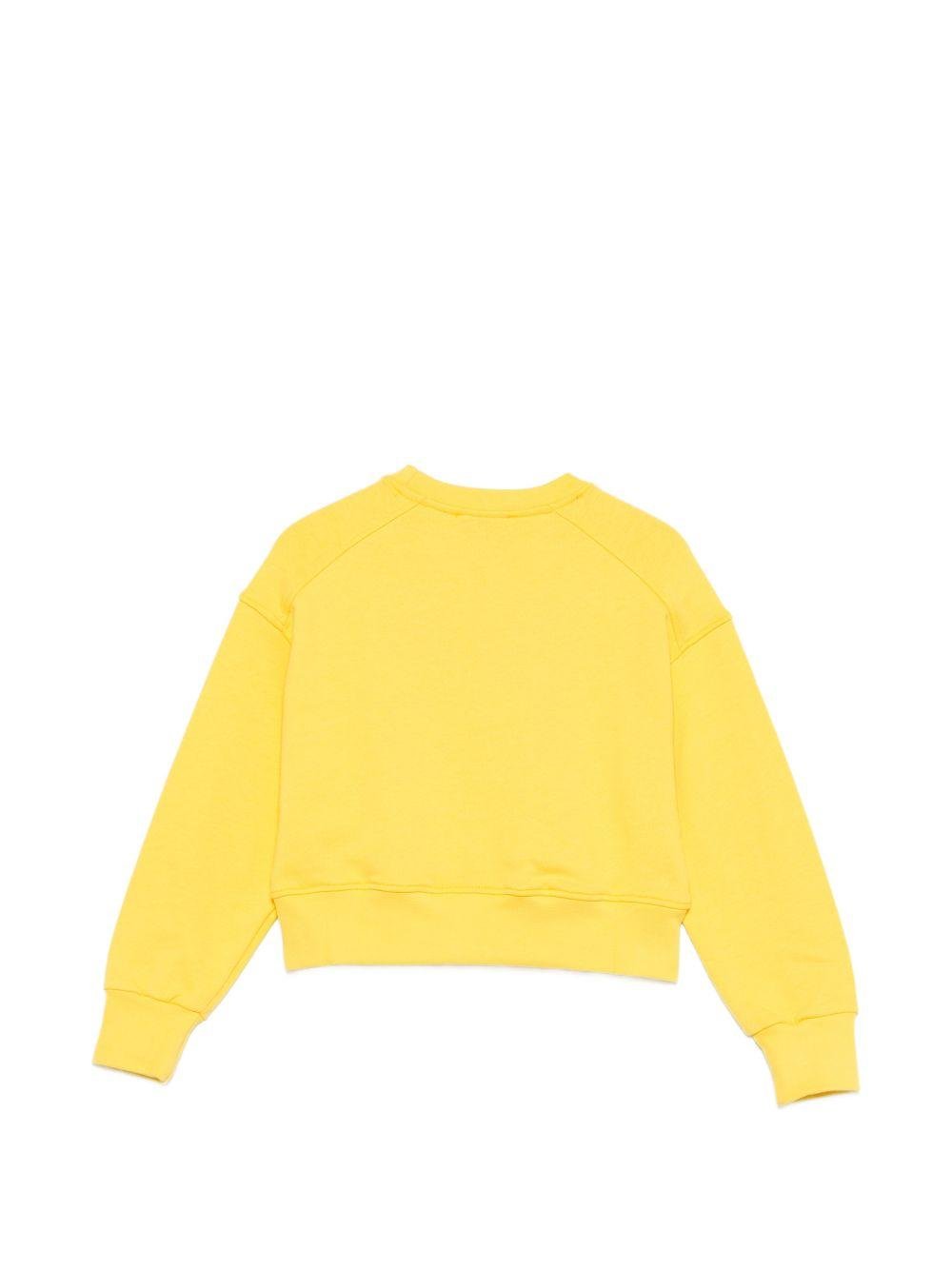 Felpa per bambina MSGM Kids gialla con applicazione logo - Rubino Kids