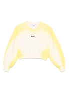Felpa per bambina MSGM Kids giallo con stampa con logo sul petto - Rubino Kids