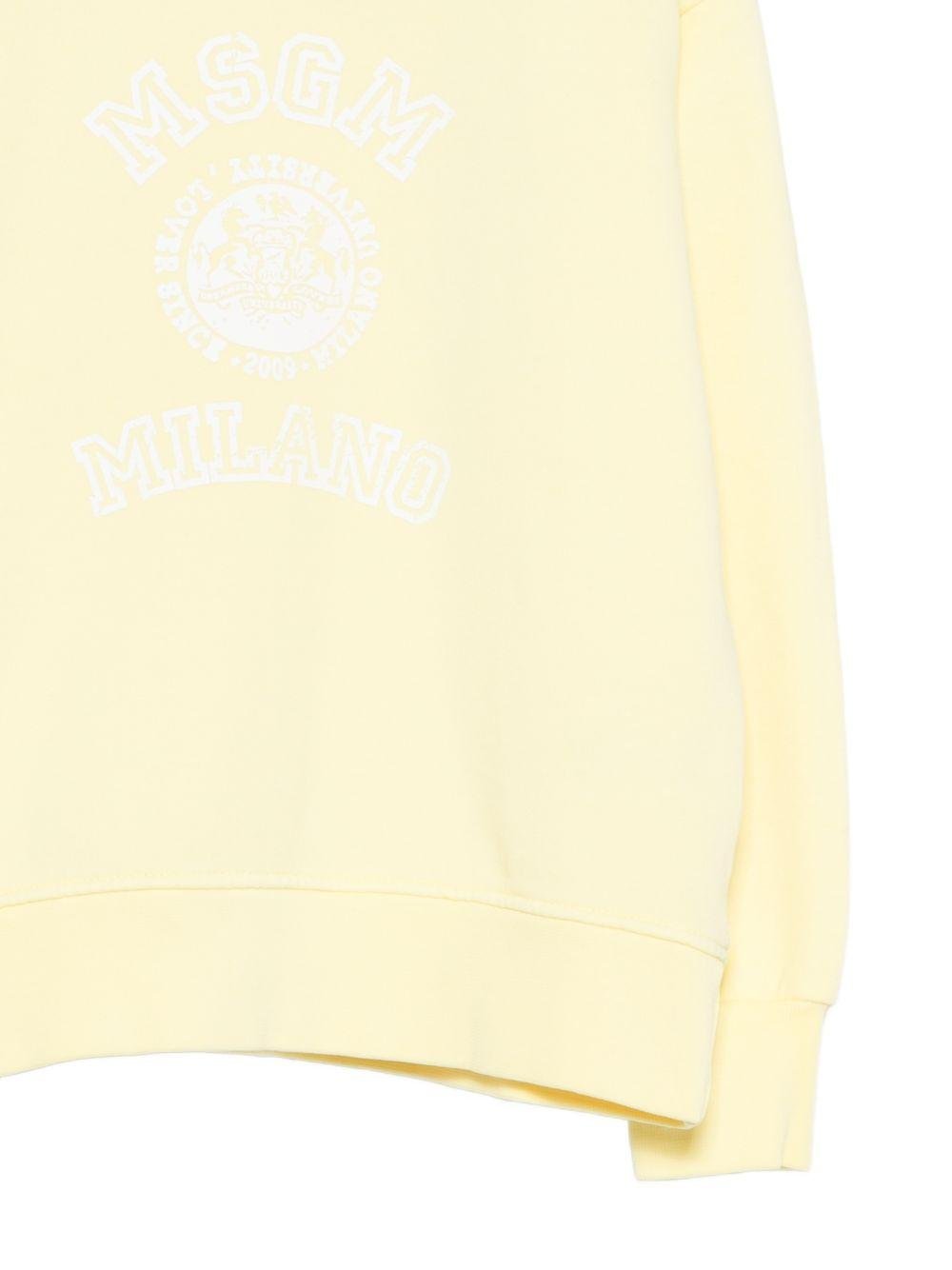 Felpa per bambina MSGM Kids giallo con stampa sul davanti - Rubino Kids