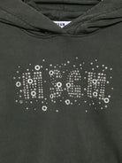 Felpa per bambina MSGM Kids grigia con decorazioni in cristallo - Rubino Kids
