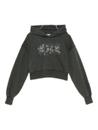 Felpa per bambina MSGM Kids grigia con decorazioni in cristallo - Rubino Kids
