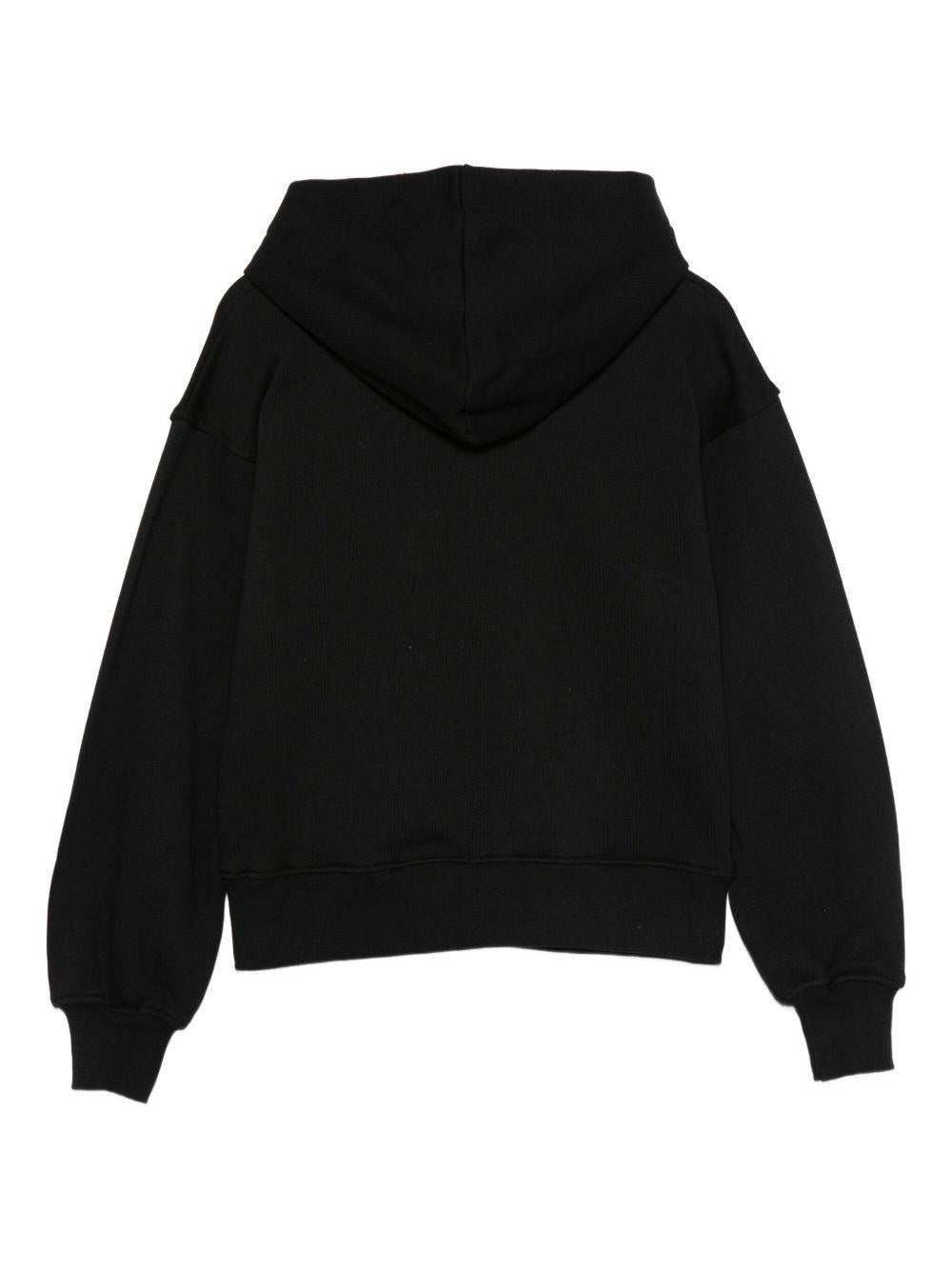 Felpa per bambina MSGM Kids nera impreziosita da cristalli - Rubino Kids