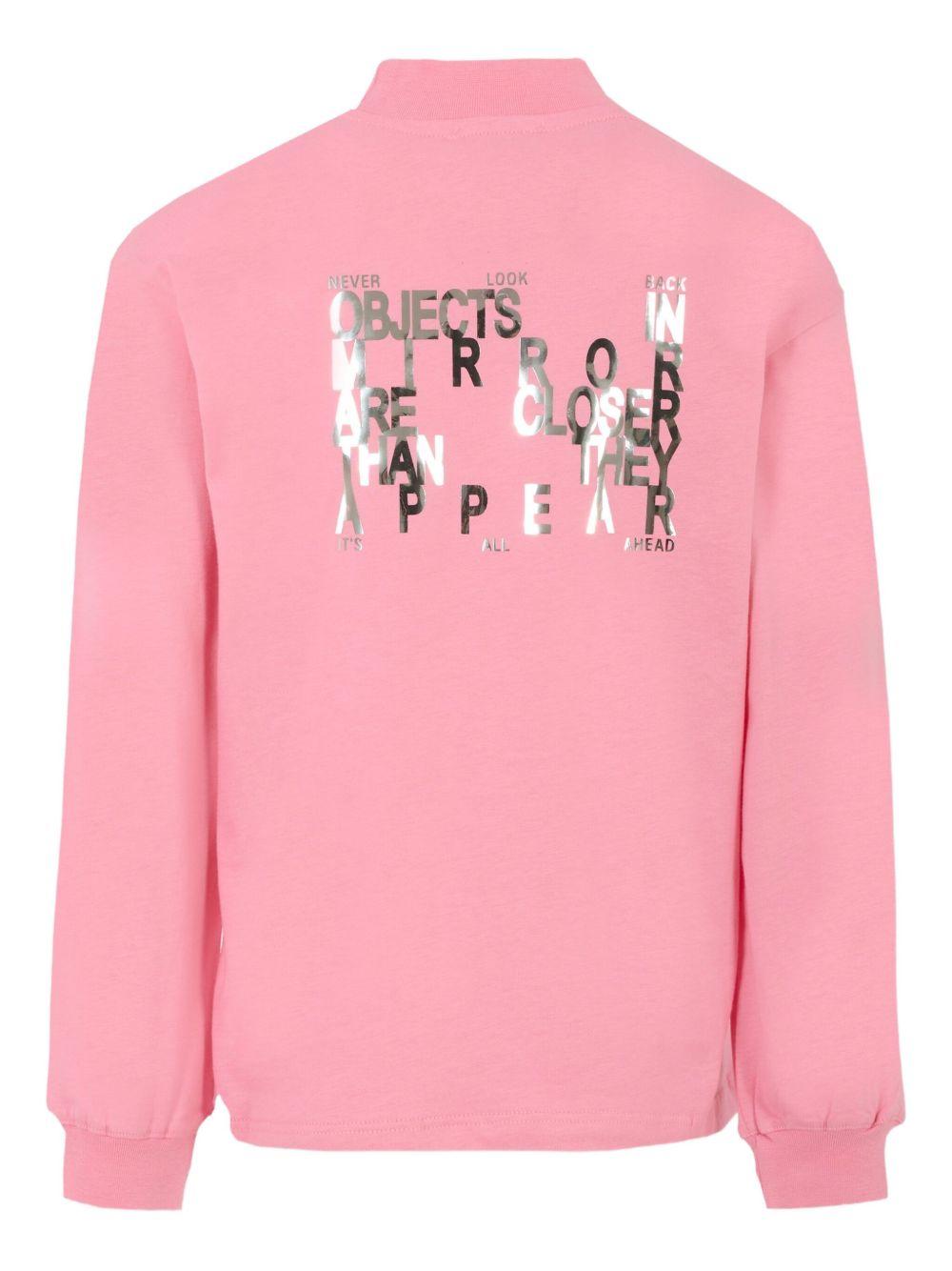 Felpa per bambina MSGM Kids rosa con collo alto - Rubino Kids