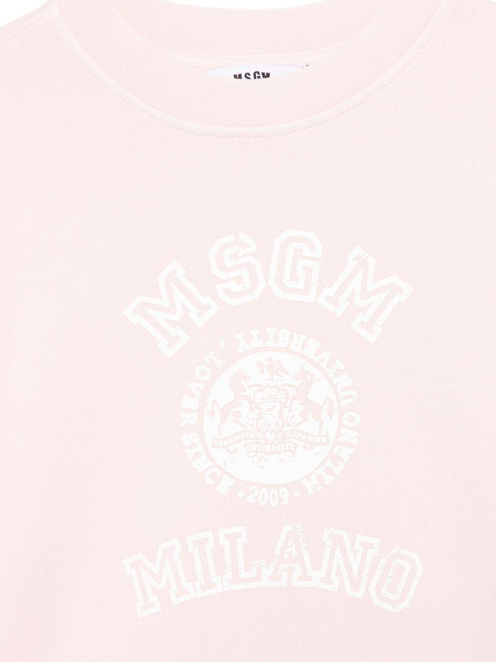 Felpa per bambina MSGM Kids rosa con stampa sul davanti - Rubino Kids