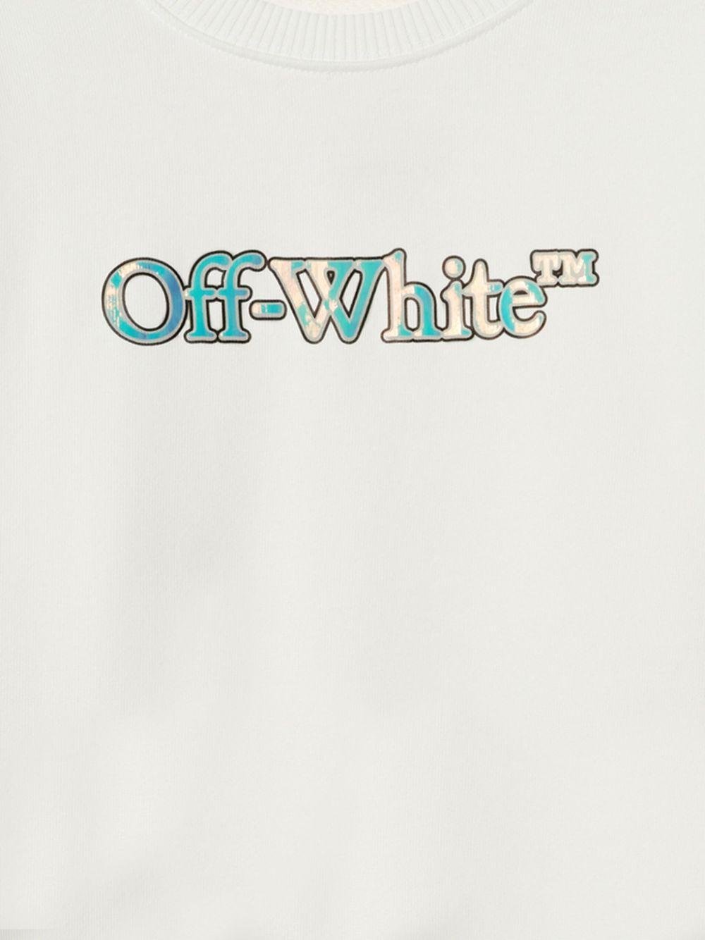 Felpa per bambina Off - White Kids Big Bookish bianco con stampa logo - Rubino Kids