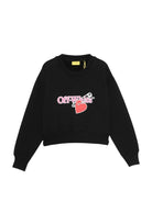 Felpa per bambina Off - White Kids nero con logo sul davanti - Rubino Kids