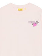 Felpa per bambina Off - White Kids rosa con grafica e orlo a coste - Rubino Kids