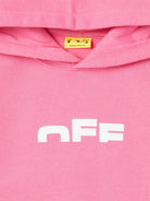 Felpa per bambina Off - White Kids rosa con logo sul davanti - Rubino Kids