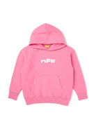 Felpa per bambina Off - White Kids rosa con logo sul davanti - Rubino Kids