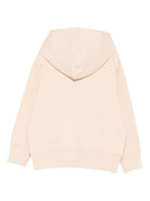 Felpa per bambina Palm Angels Kids beige con stampa Teddy e cappuccio - Rubino Kids