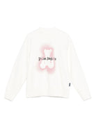 Felpa per bambina Palm Angels Kids bianco con stampa - Rubino Kids