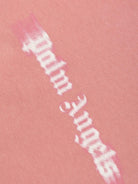 Felpa per bambina Palm Angels Kids rosa con stampa con logo sul davanti - Rubino Kids