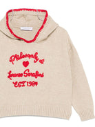 Felpa per bambina Philosophy Di Lorenzo Serafini Kids beige con logo ricamato - Rubino Kids