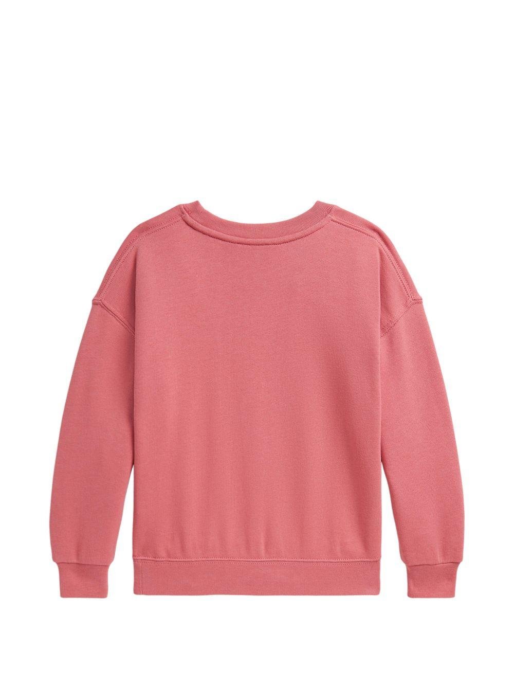 Felpa per bambina Polo Ralph Lauren Kids rosa con stampa Polo Bear - Rubino Kids