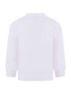 Felpa per bambina Stella McCartney Kids bianca con logo goffrato sul davanti - Rubino Kids